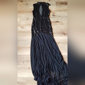 FASHIONOVA Elegant Black Sequin Evening Gown NWT SZ L